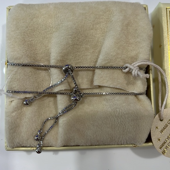 ARM CANDY THE LUXE COLLECTION 2 PIECE BOLO SLIDE BRACELETS BRAND NEW CZ/SILVER - Picture 4 of 5